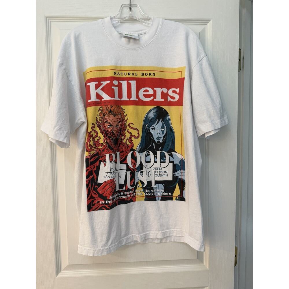Chronic Images Natural Born Killers Shirt Mens L White Blood Lust Horror Tee